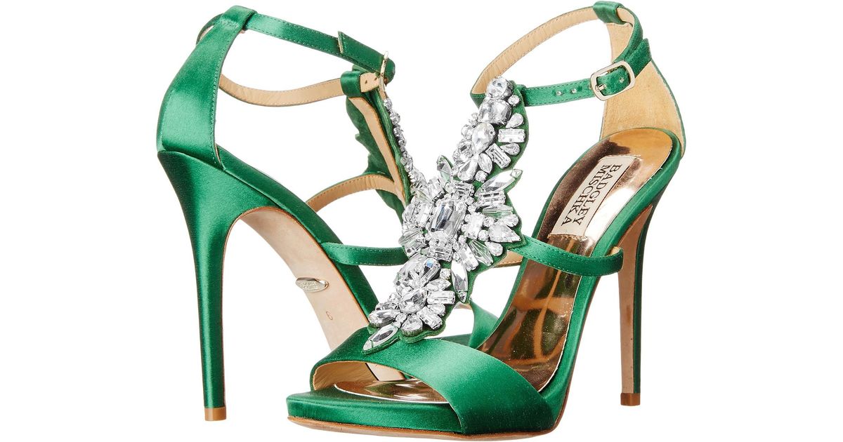 jade satin shoes